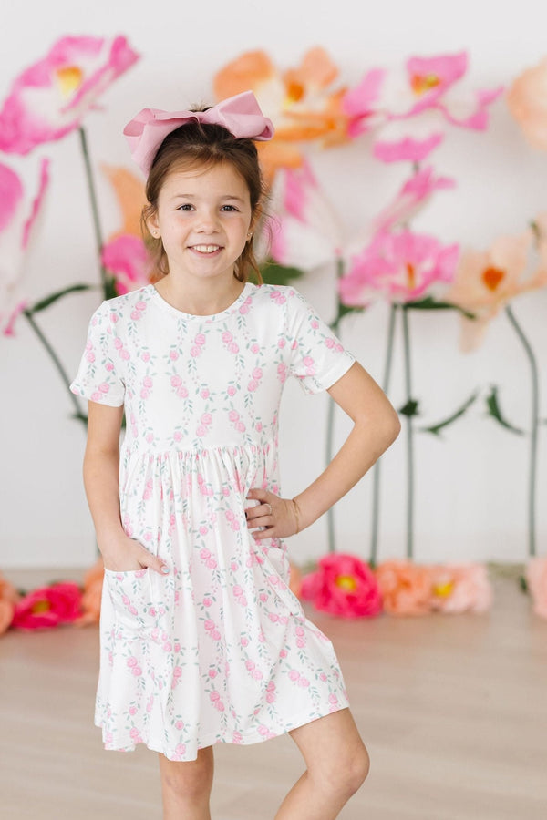 rosie-posie-s-s-pocket-twirl-dress Mila &  Rose - Sophia's Style-Rosie Posie S/S Pocket Twirl Dress-6-12M--1